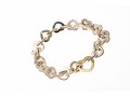 Tiffany & Co. Sterling Silver And 18kyg Open Heart Link Bracelet, With Outer Box
