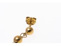 14k Yellow Gold Striking Graduated Gold Bead Drop Pendant Earrings