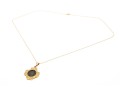 14K Necklace With A Coin Set Pendant