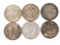 Six American Peace Dollars, Circulated