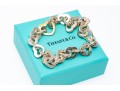 Tiffany & Co. Sterling Silver And 18kyg Open Heart Link Bracelet, With Outer Box