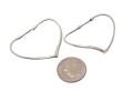 Tiffany And Co. Elsa Peretti Sterling Silver Contemporary Open Heart Hoop Earrings