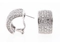 Broad Sterling And White Zirconia J-Hoop Earrings