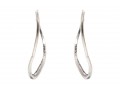 Tiffany And Co. Elsa Peretti Sterling Silver Contemporary Open Heart Hoop Earrings