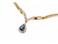 14K Herringbone Chevron Diamond And Sapphire Tasteful Necklace