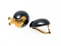 14K And Black Onyx Clip Earrings