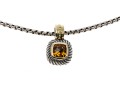 David Yurman Striking Sterling And 14k Citrine Pendant, On A Sterling 32