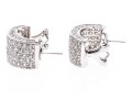 Broad Sterling And White Zirconia J-Hoop Earrings