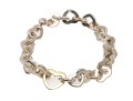 Tiffany & Co. Sterling Silver And 18kyg Open Heart Link Bracelet, With Outer Box