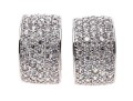 Broad Sterling And White Zirconia J-Hoop Earrings