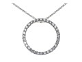 Sterling Silver Fun Contemporary CZ Circle Pendant, With Chain