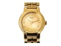 Seiko Ladies Gold Tone Quartz Watch, Champagne Dial, Gold Tone Link Bracelet