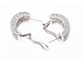 Broad Sterling And White Zirconia J-Hoop Earrings