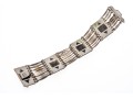 Fabulous Wide Link Mexican Silver Bracelet, With Hook Style Clasp
