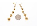 14k Yellow Gold Striking Graduated Gold Bead Drop Pendant Earrings