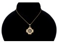 14K Necklace With A Coin Set Pendant
