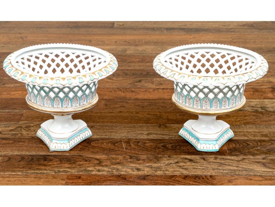 Delicate Pair Of Antique English Urn Garnitures