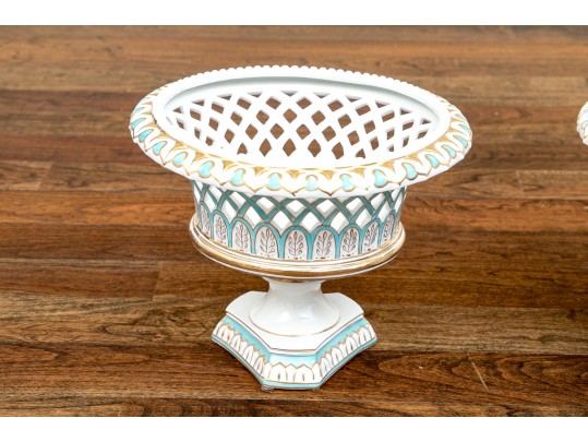 Delicate Pair Of Antique English Urn Garnitures