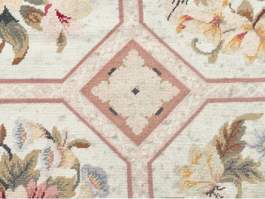 Vintage Hand Woven Wool Aubusson Carpet, 18'-3 1/2