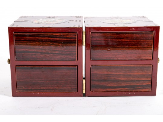 Asian Rosewood Tansu-Style Jewelry Box