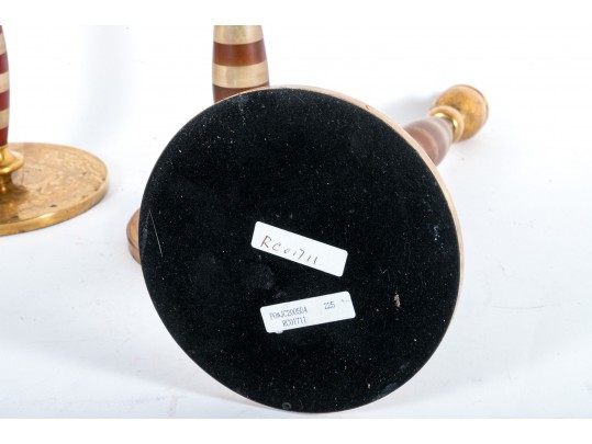 Beautiful Brass Candlestick Garniture Trio