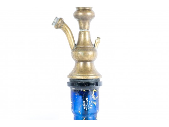 Vintage Brass And Glass Hookah