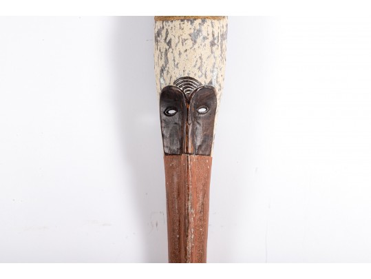 Tall Carved And Painted African Wood Mask