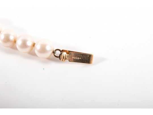 Pink Cultured Pearl Pendant Necklace With 14k And Diamond Accents