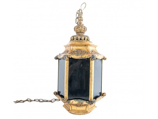 Impressive Gilt Metal Pendant Lantern