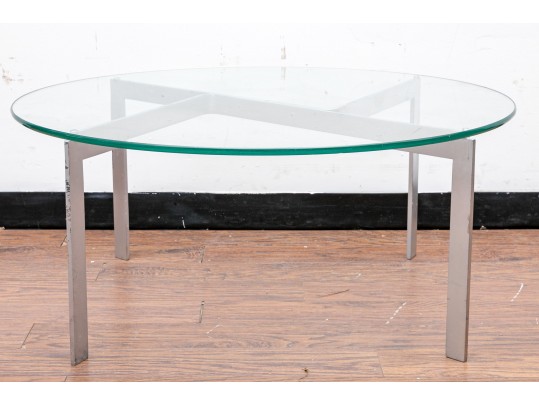 Mid Century Glass-Top Coffee Table