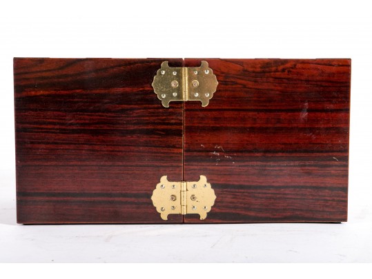 Asian Rosewood Tansu-Style Jewelry Box