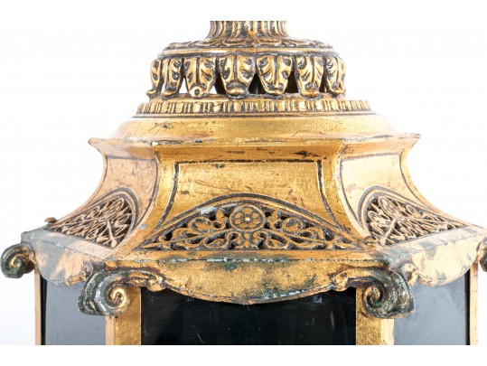 Impressive Gilt Metal Pendant Lantern