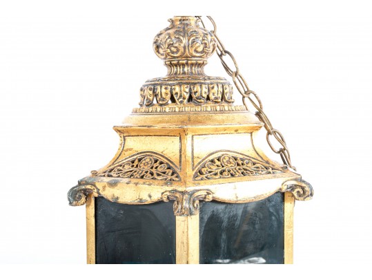 Impressive Gilt Metal Pendant Lantern