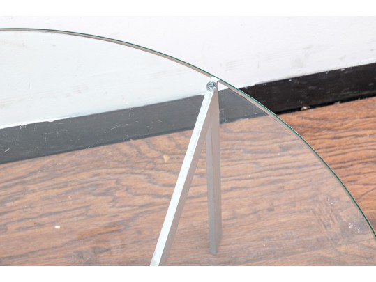 Mid Century Glass-Top Coffee Table