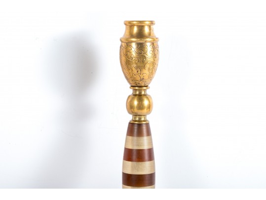 Beautiful Brass Candlestick Garniture Trio