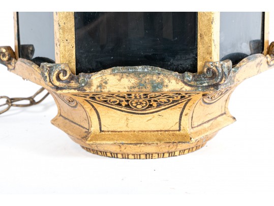Impressive Gilt Metal Pendant Lantern