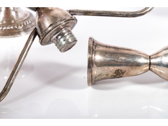 Garniture Trio Of Weighted Sterling Candelabras