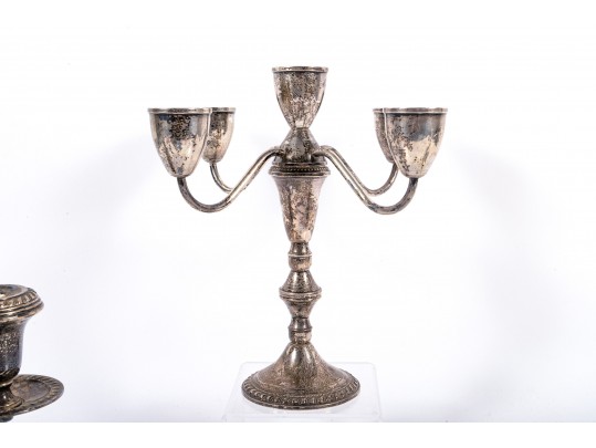 Elegant Weighted Sterling Silver Candelabras