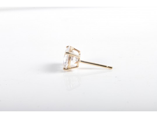 14k Yellow Gold CZ Stud Earrings