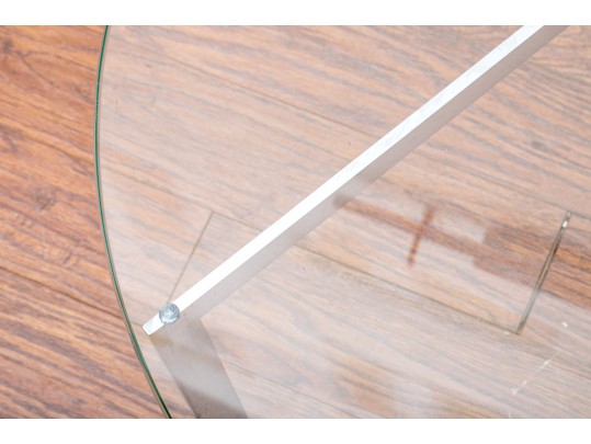 Mid Century Glass-Top Coffee Table