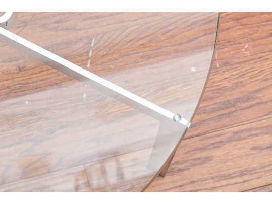 Mid Century Glass-Top Coffee Table