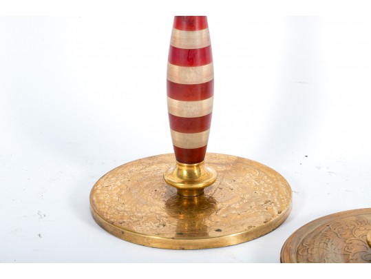 Beautiful Brass Candlestick Garniture Trio