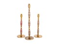 Beautiful Brass Candlestick Garniture Trio