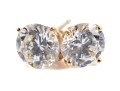 14k Yellow Gold CZ Stud Earrings