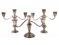 Garniture Trio Of Weighted Sterling Candelabras
