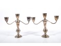 Garniture Trio Of Weighted Sterling Candelabras