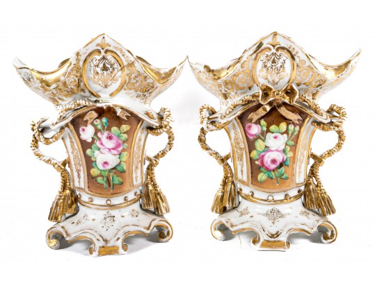 Ornate French Empire Porcelain Vases
