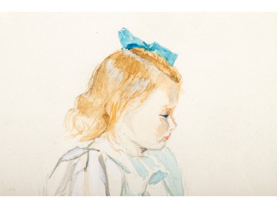 Watercolor Painting Of A Young Girl
