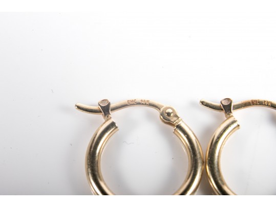 14k Yellow Gold Classic Huggie Hoop Earrings