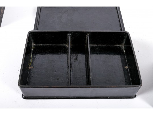 Wood And Tole Metal Storage Vessels, Chinese And English